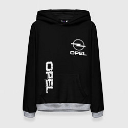 Толстовка-худи женская Opel white logo, цвет: 3D-меланж