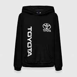 Толстовка-худи женская Toyota logo white steel, цвет: 3D-черный