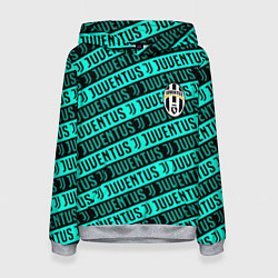 Толстовка-худи женская Juventus pattern logo steel, цвет: 3D-меланж