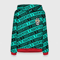 Толстовка-худи женская Juventus pattern logo steel, цвет: 3D-красный