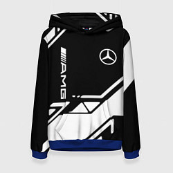 Толстовка-худи женская Mercedes bens geometry, цвет: 3D-синий