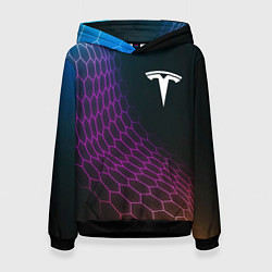 Женская толстовка Tesla neon hexagon