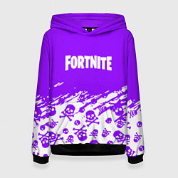 Толстовка-худи женская Fortnite skull pattern, цвет: 3D-черный