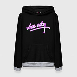 Толстовка-худи женская Vice city logo neon, цвет: 3D-меланж