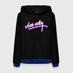 Толстовка-худи женская Vice city logo neon, цвет: 3D-синий