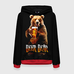 Толстовка-худи женская Пивной медведь, цвет: 3D-красный