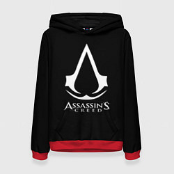 Толстовка-худи женская Assassins Creed logo game, цвет: 3D-красный