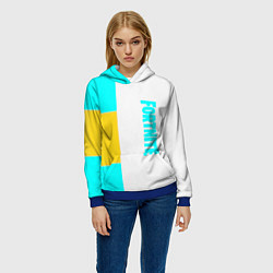 Толстовка-худи женская Fortnite geometry color, цвет: 3D-синий — фото 2