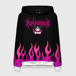 Толстовка-худи женская Розовый огонь Куроми, цвет: 3D-белый