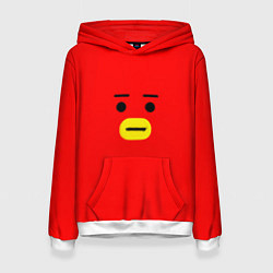 Толстовка-худи женская BT21 Tata, цвет: 3D-белый