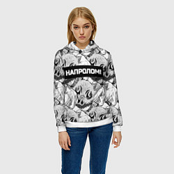 Толстовка-худи женская Иноске из аниме Клинок рассекающий демонов - мем н, цвет: 3D-белый — фото 2