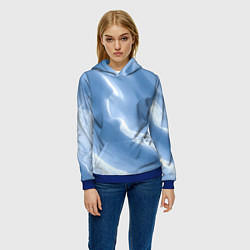 Толстовка-худи женская Снежный покров, цвет: 3D-синий — фото 2