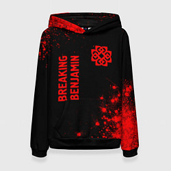 Толстовка-худи женская Breaking Benjamin - red gradient вертикально, цвет: 3D-черный
