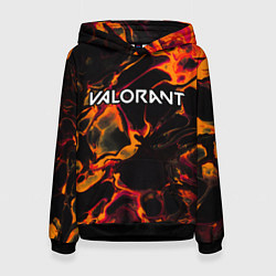 Толстовка-худи женская Valorant red lava, цвет: 3D-черный