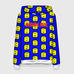 Толстовка-худи женская Roblox pattern mobile, цвет: 3D-белый