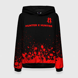 Толстовка-худи женская Hunter x Hunter - red gradient посередине, цвет: 3D-черный