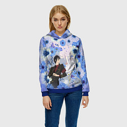 Толстовка-худи женская Волшебница и злой офицер - Миллер и Мимори, цвет: 3D-синий — фото 2