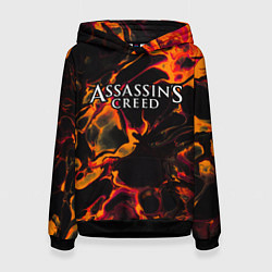 Толстовка-худи женская Assassins Creed red lava, цвет: 3D-черный