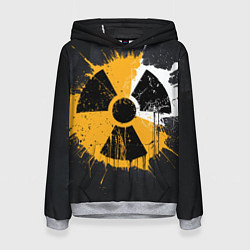 Толстовка-худи женская Знак радиации, цвет: 3D-меланж