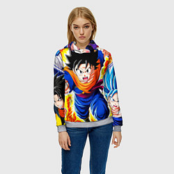 Толстовка-худи женская Dragon Ball Z Аниме, цвет: 3D-меланж — фото 2