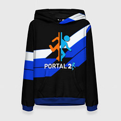 Толстовка-худи женская Portal geometry, цвет: 3D-синий