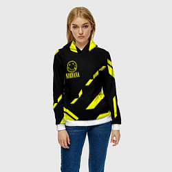 Толстовка-худи женская Nirvana geometry yellow, цвет: 3D-белый — фото 2