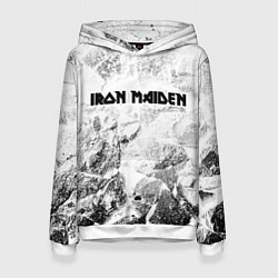 Толстовка-худи женская Iron Maiden white graphite, цвет: 3D-белый