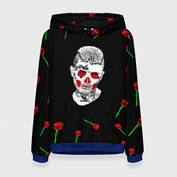 Толстовка-худи женская Lil peep rap band rose, цвет: 3D-синий