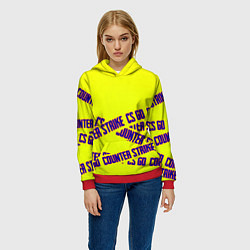 Толстовка-худи женская Counter strike game, цвет: 3D-красный — фото 2