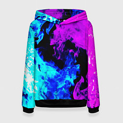 Толстовка-худи женская Битва неонового огня, цвет: 3D-черный