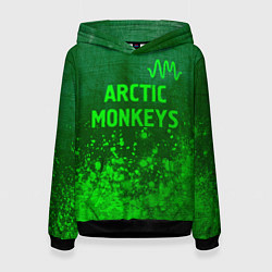 Толстовка-худи женская Arctic Monkeys - green gradient посередине, цвет: 3D-черный