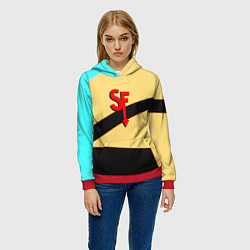 Толстовка-худи женская Салли фейс геометрия, цвет: 3D-красный — фото 2