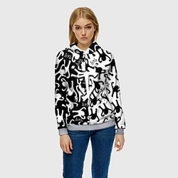 Толстовка-худи женская Doom logo мем, цвет: 3D-меланж — фото 2