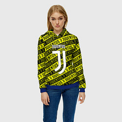 Толстовка-худи женская Juventus pattern fc, цвет: 3D-синий — фото 2