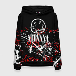 Толстовка-худи женская Nirvana анархия, цвет: 3D-черный