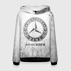 Толстовка-худи женская Mercedes - white gradient, цвет: 3D-черный