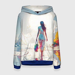 Женская толстовка Девушка на фантастическом пляже
