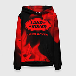 Толстовка-худи женская Land Rover - red gradient, цвет: 3D-черный