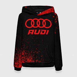 Толстовка-худи женская Audi - red gradient, цвет: 3D-черный