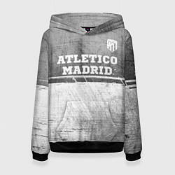 Толстовка-худи женская Atletico Madrid - grey gradient посередине, цвет: 3D-черный