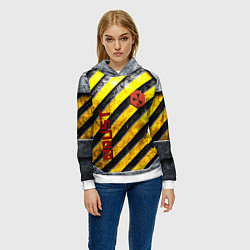 Толстовка-худи женская RUST grunge, цвет: 3D-белый — фото 2