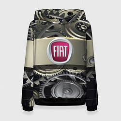 Толстовка-худи женская FIAT logo motors, цвет: 3D-черный