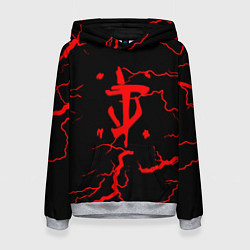 Толстовка-худи женская Doom молнии, цвет: 3D-меланж