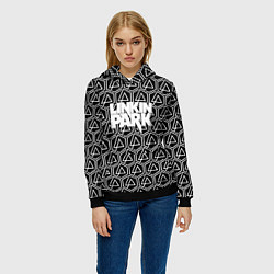 Толстовка-худи женская Linkin park pattern, цвет: 3D-черный — фото 2
