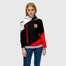 Толстовка-худи женская Umbrella corporation - resident evil, цвет: 3D-меланж — фото 2