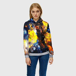 Толстовка-худи женская Космическая абстракция, цвет: 3D-меланж — фото 2