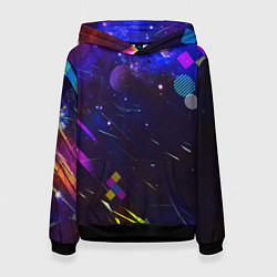 Толстовка-худи женская Космическая геометрия, цвет: 3D-черный