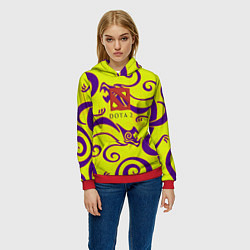 Толстовка-худи женская DOTA2 dragon, цвет: 3D-красный — фото 2