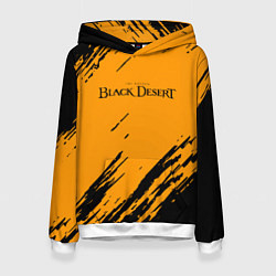 Толстовка-худи женская Black desert краски абстракция, цвет: 3D-белый