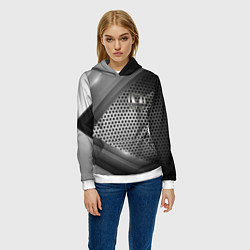 Толстовка-худи женская Honda metal motors, цвет: 3D-белый — фото 2